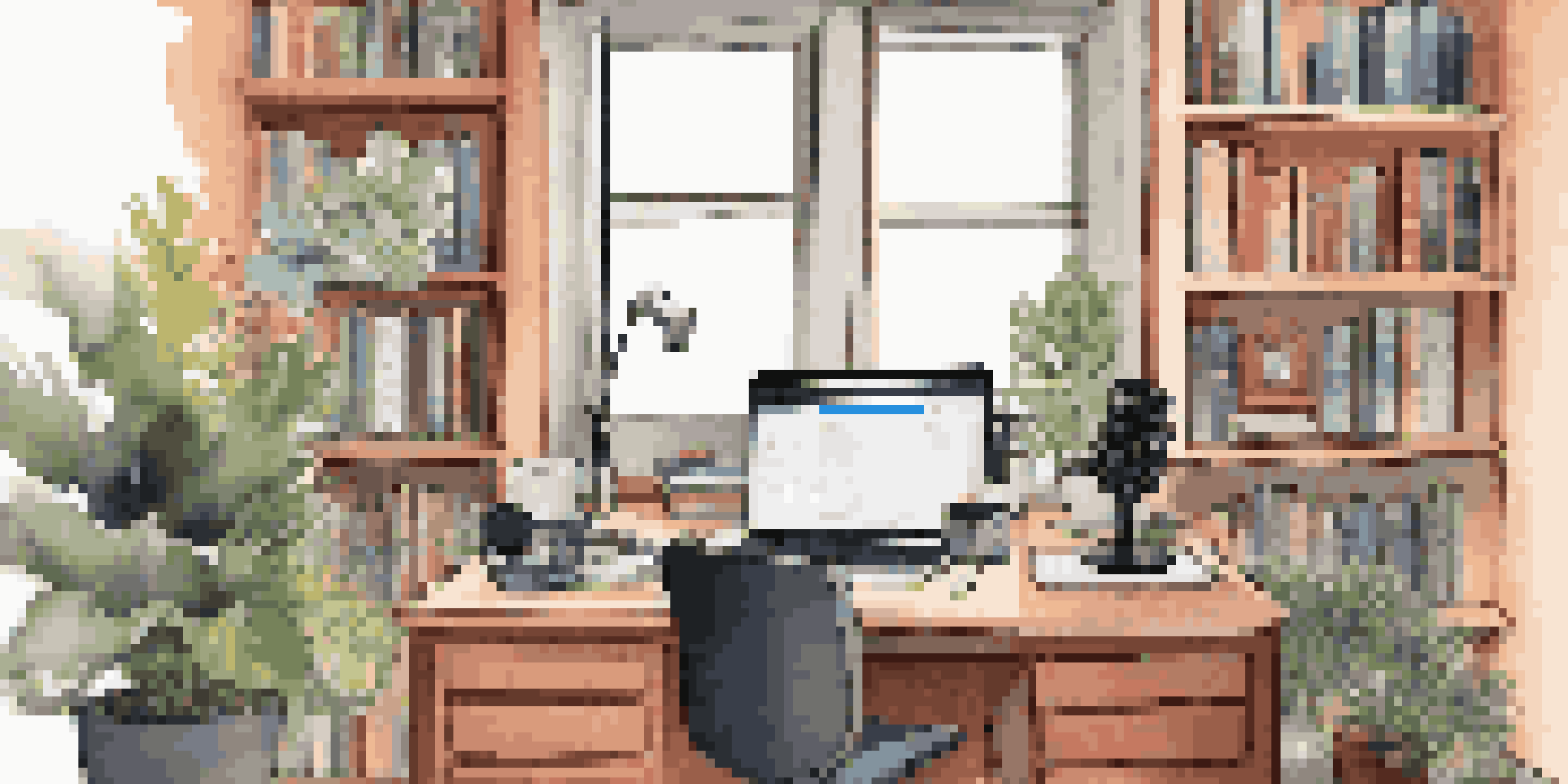 A cozy podcasting studio with a modern microphone, colorful soundproofing panels, and a laptop displaying podcast analytics, surrounded by a warm atmosphere.