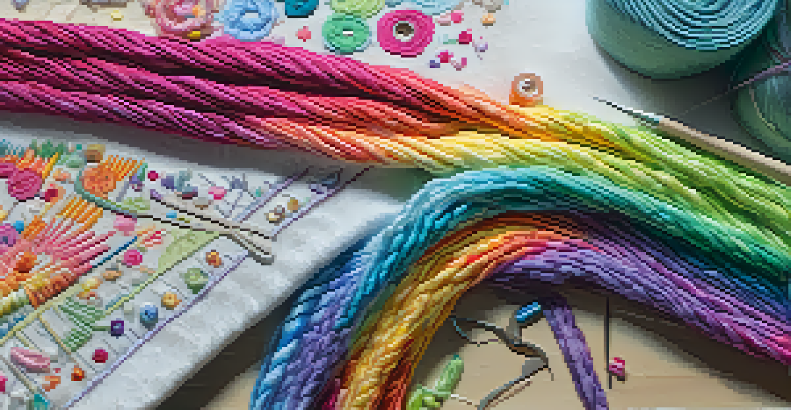 An overhead view of fabric with visible straight and curved stitches, colorful pins, and a measuring tape.