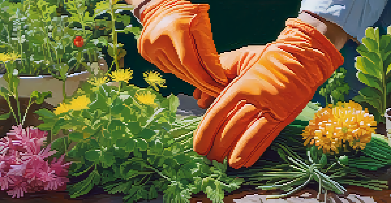 Close-up of hands picking fresh wild herbs in a green landscape, with sunlight illuminating the scene.
