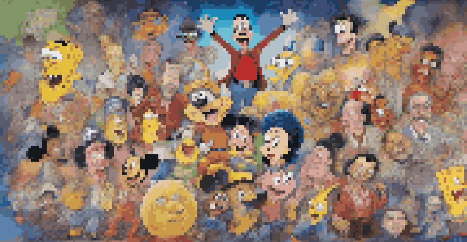 A vibrant collage featuring iconic animated characters with their voice actors' names, celebrating the cultural impact of voice performances.