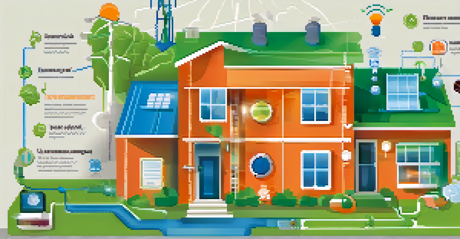 An infographic showing the benefits of energy monitoring systems with icons and a colorful layout.