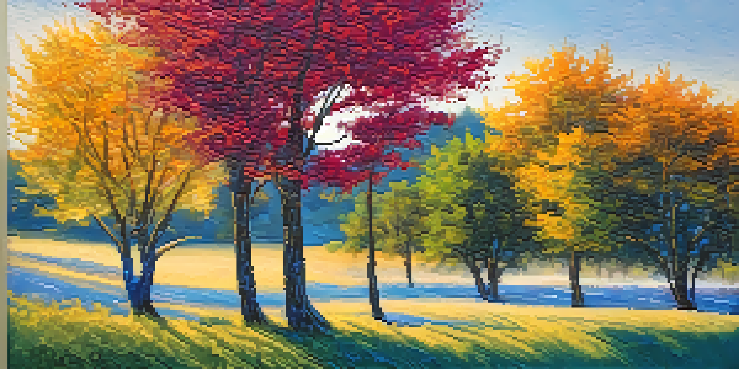 A detailed close-up of a colorful textured canvas painting with visible brushstrokes and thick paint layers.