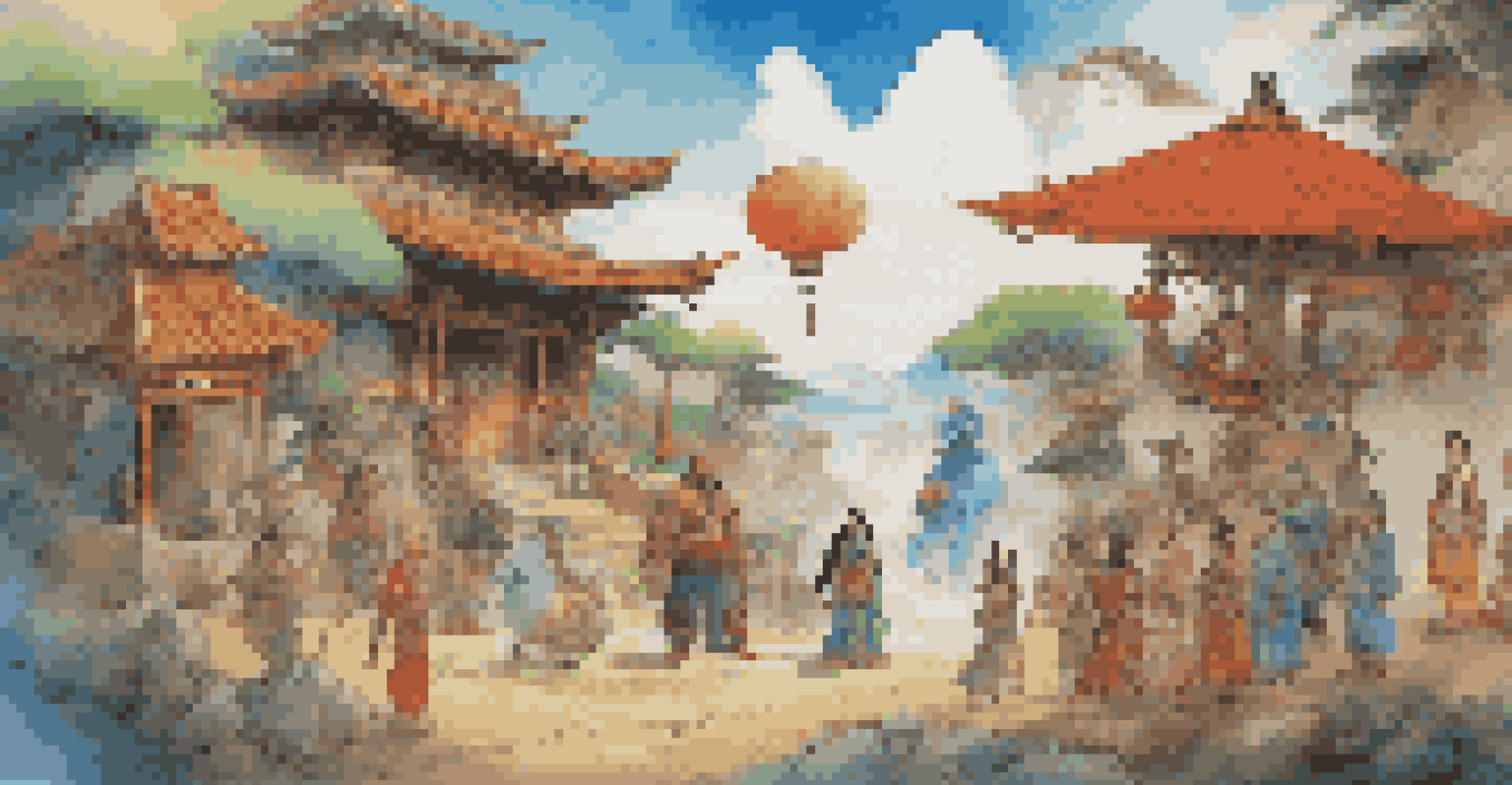 A colorful animated scene with diverse characters from different cultures, showcasing their unique traits and expressions.