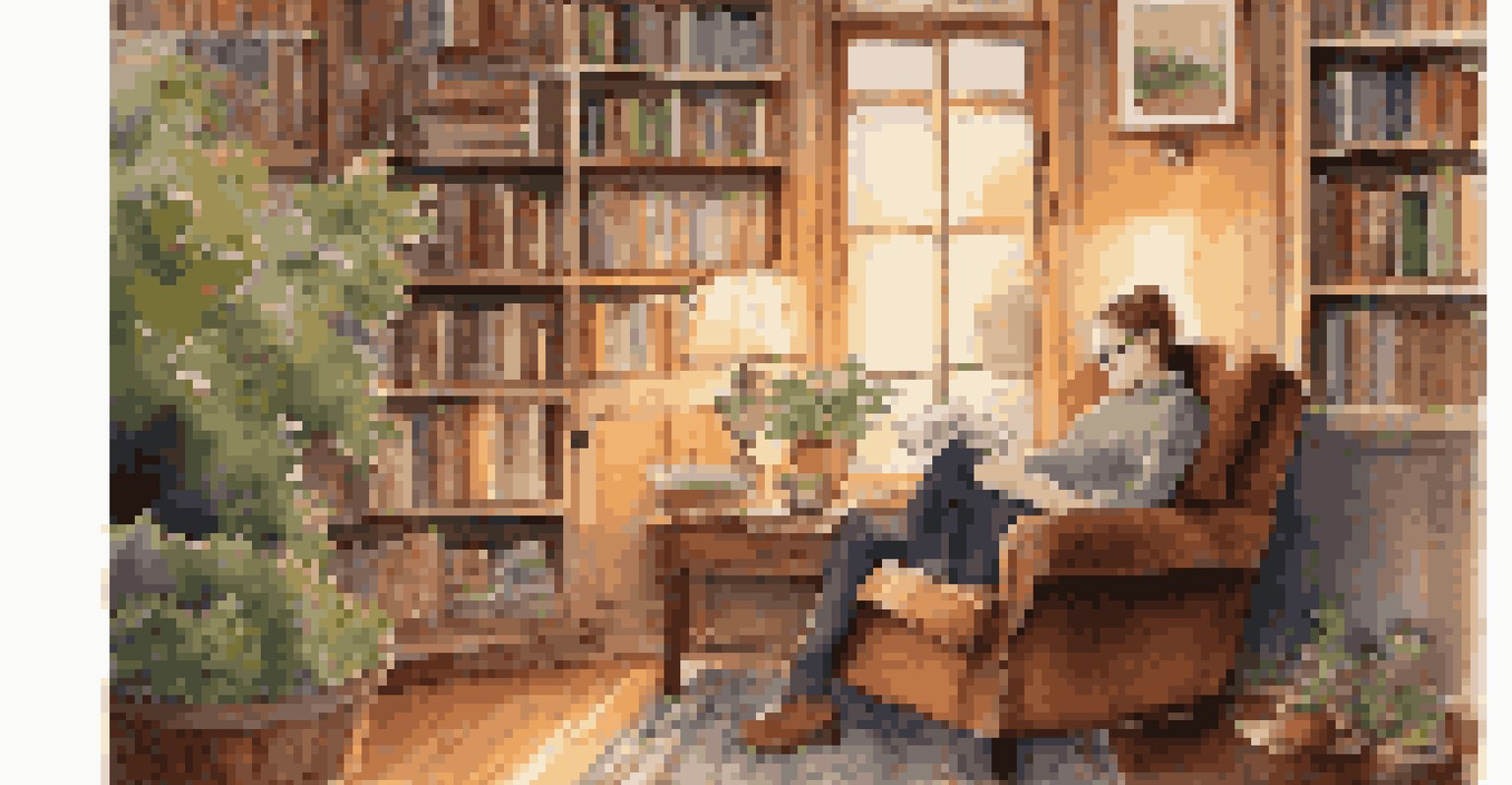 A person in an armchair solving a crossword puzzle with a cup of coffee beside them in a cozy room.