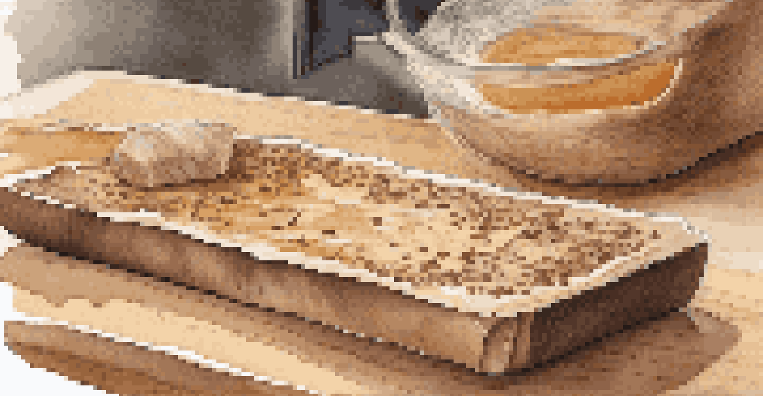 A close-up of a handmade soap bar with natural ingredients being cut in a cozy kitchen setting.