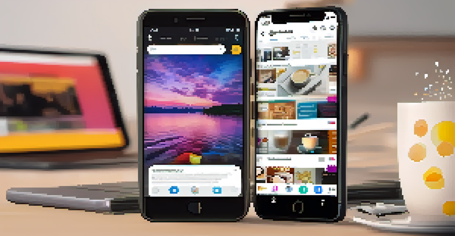 A smartphone displaying a lively social media feed for a voice actor, with colorful posts and creative elements.