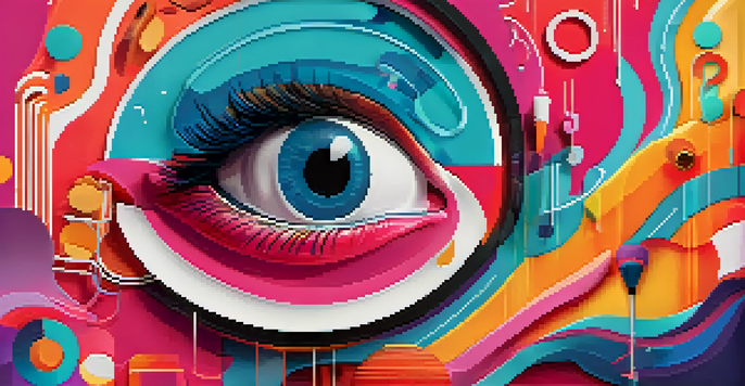 A vibrant social media graphic displaying podcast episode highlights with colorful abstract shapes.