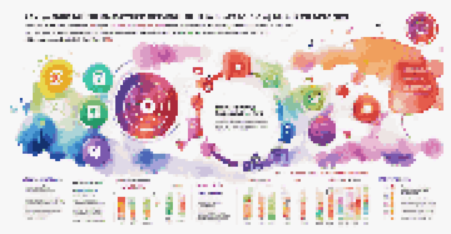 An infographic showing social media strategies for music promotion with colorful icons and bold text.