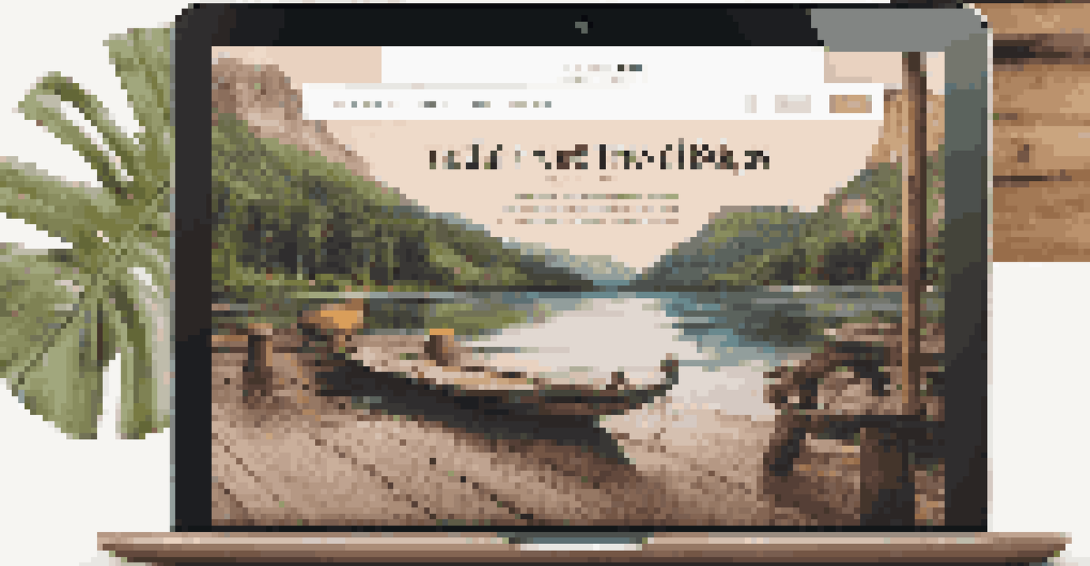 A laptop showing a well-organized travel blog with a clean layout and vibrant destination images.