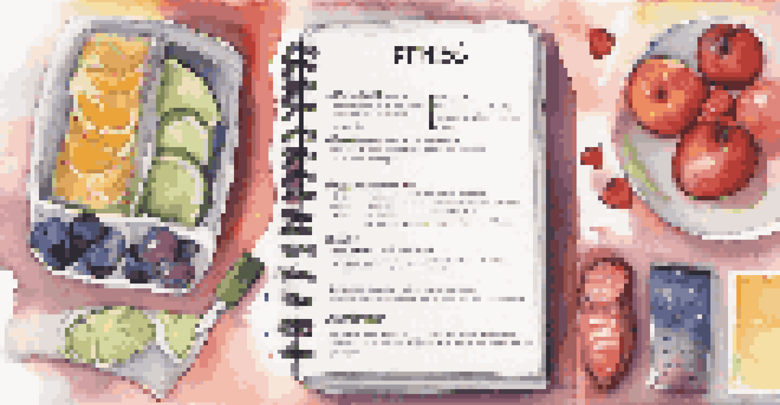 A fitness journal with handwritten notes on goals and achievements, surrounded by healthy snacks and a water bottle, in a cozy home workout space.