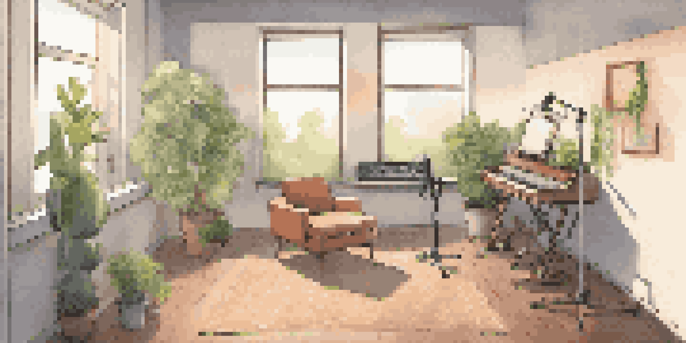 A voice acting studio with a microphone, cozy chair, and soft lighting, creating a calm atmosphere.