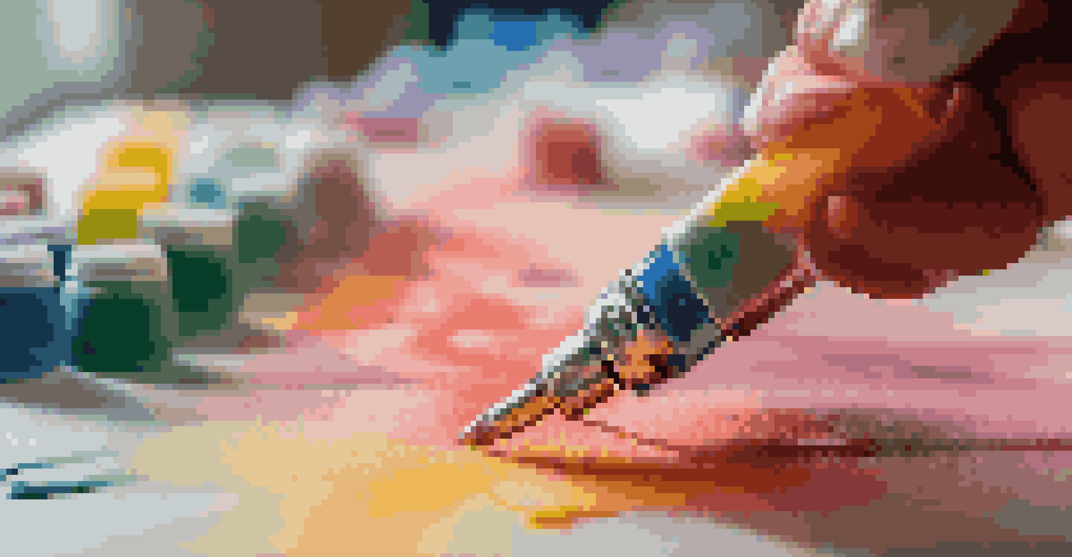 An airbrush spraying paint on a miniature model, capturing the fine mist and gradient of colors.