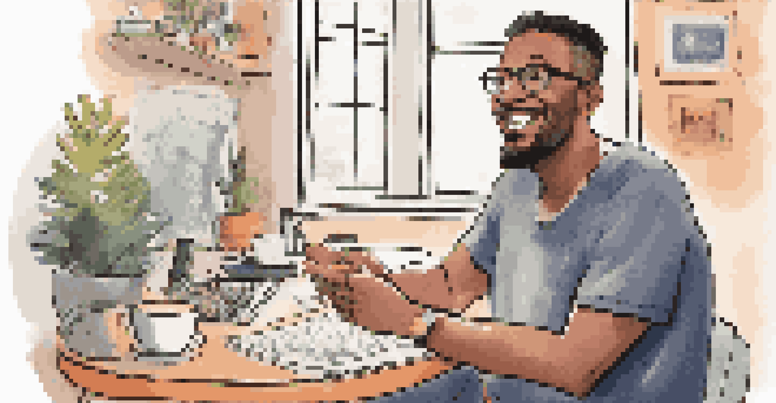 An illustration of a podcaster thoughtfully discussing a sensitive topic, with a light-hearted cartoon in the background.