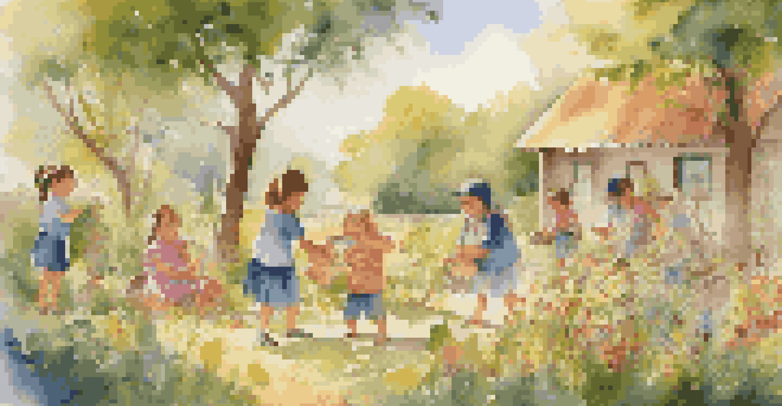 Kids collecting twigs, leaves, and flowers in an outdoor setting for jewelry making, with sunlight filtering through trees.