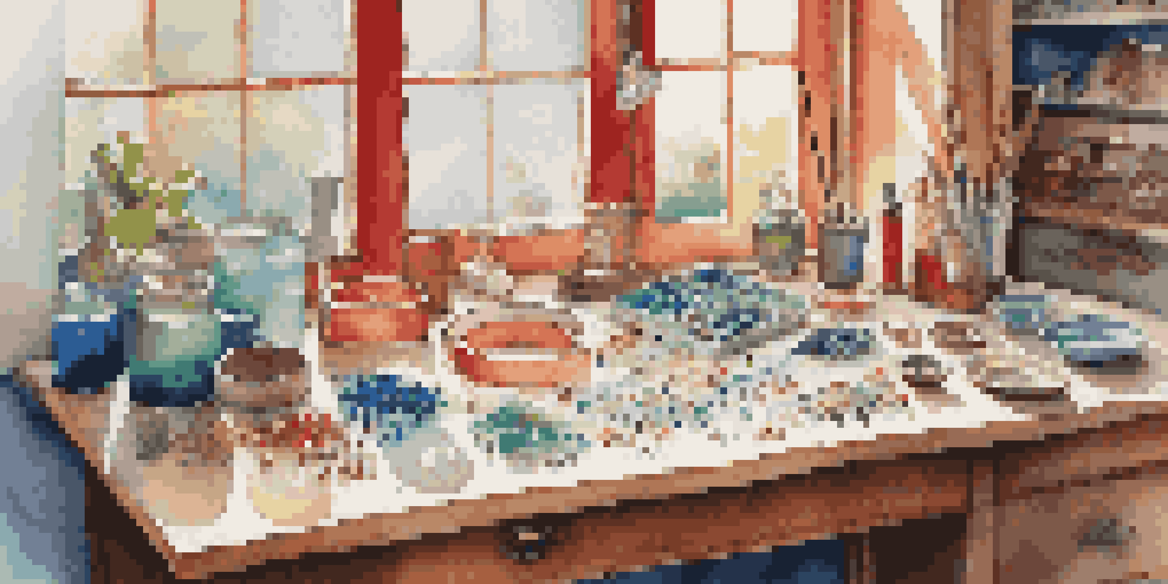 An organized jewelry-making workspace with colorful beads, wires, and tools on a wooden table, illuminated by soft natural light.