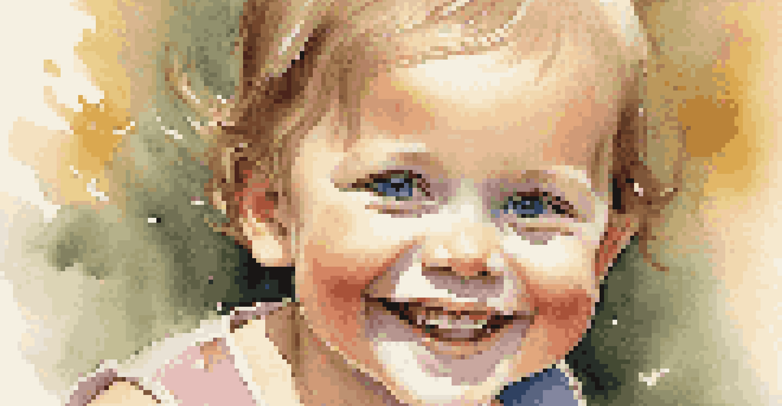 A close-up portrait of a joyful child with a bright smile.