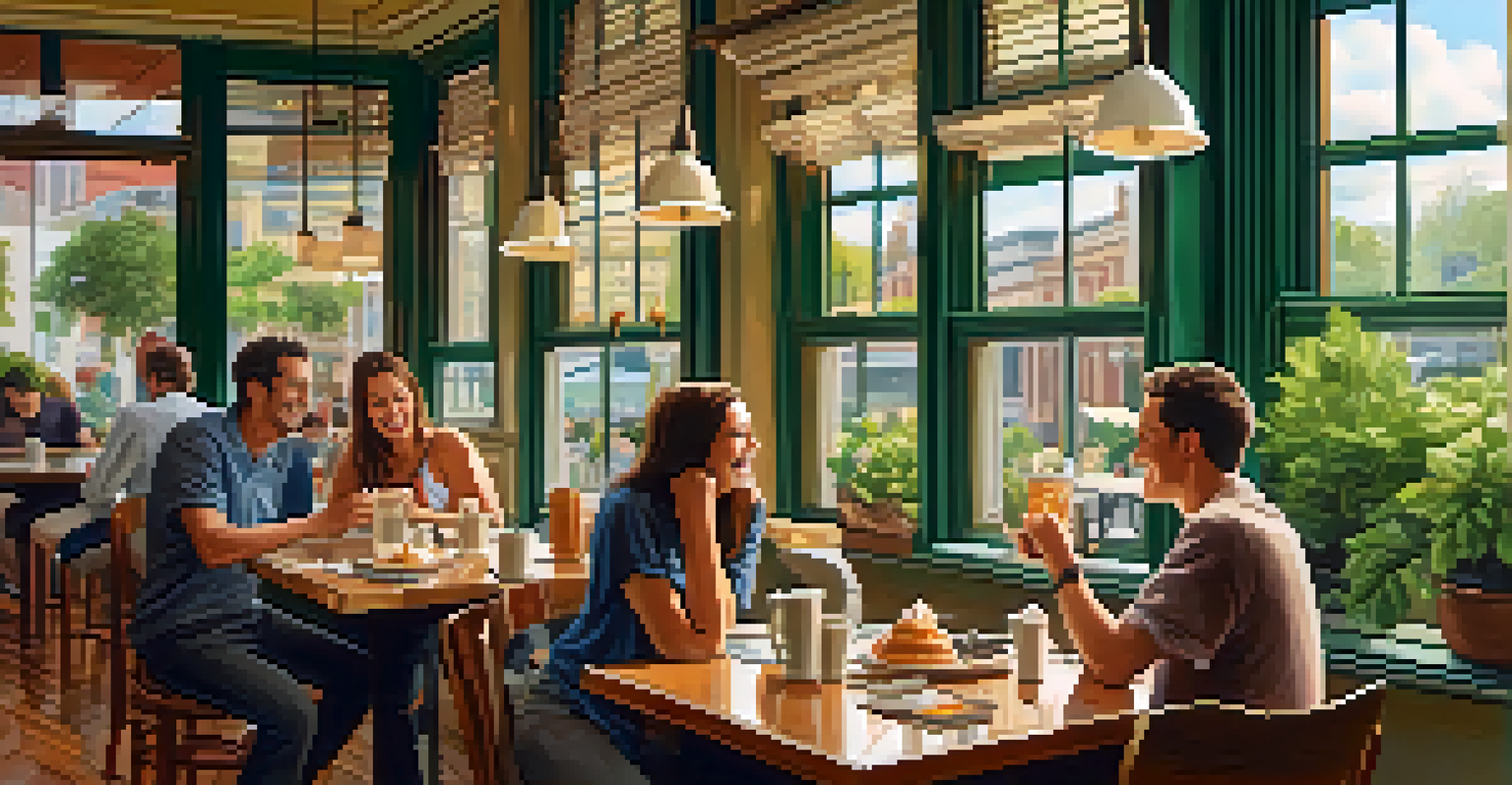 A group of friends collaborating on a crossword puzzle in a cozy café.