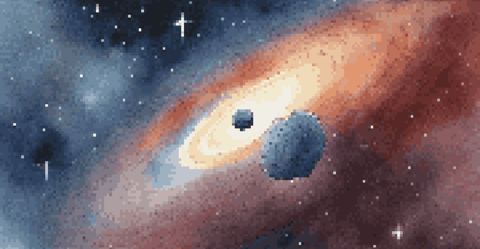 A close-up view of an icy comet from the Kuiper Belt, with a glowing tail against a backdrop of deep space and stars.
