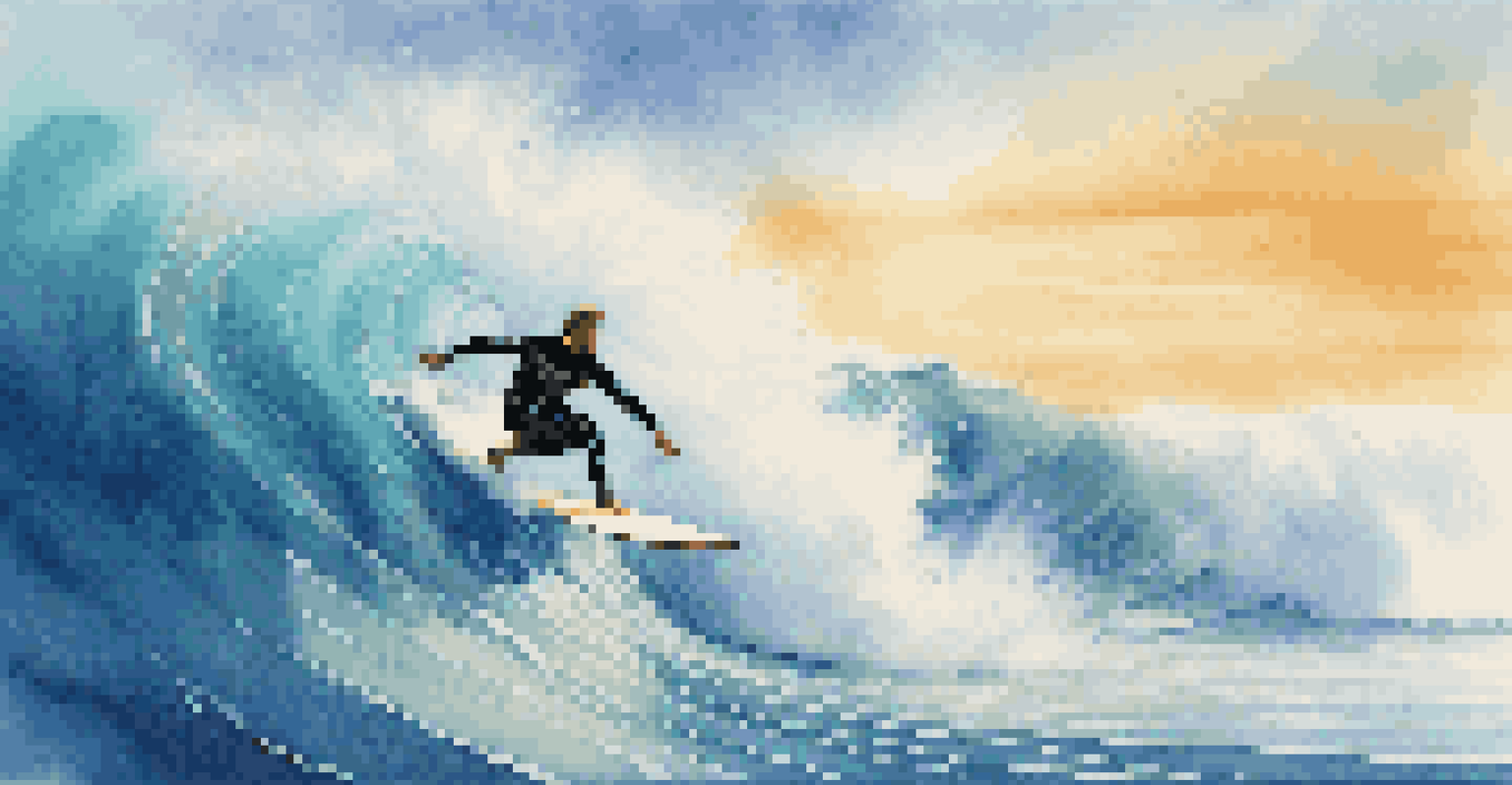 A surfer executing a maneuver on a large wave, with water splashing around and sunlight shining through the translucent wave.