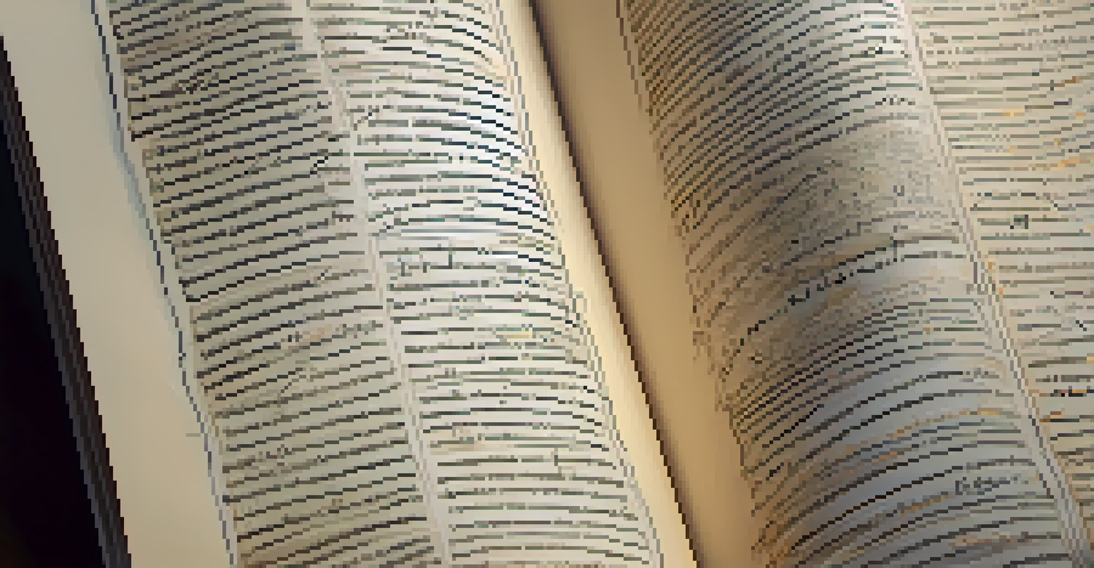 A close-up of a script page with handwritten notes, highlighting the complexity of non-linear storytelling.