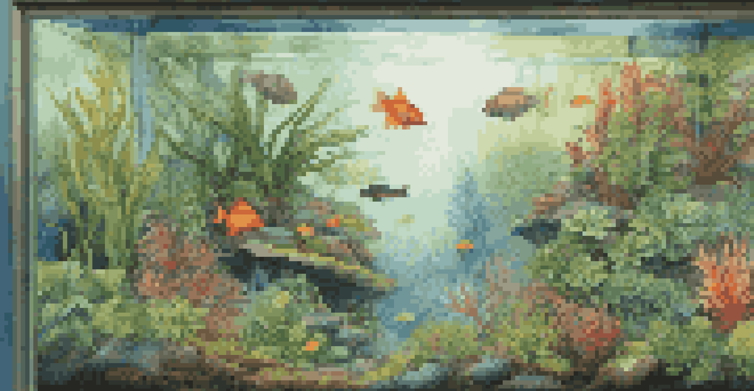 A layered Nature Aquarium filled with diverse aquatic plants and swimming fish, illuminated by natural light.