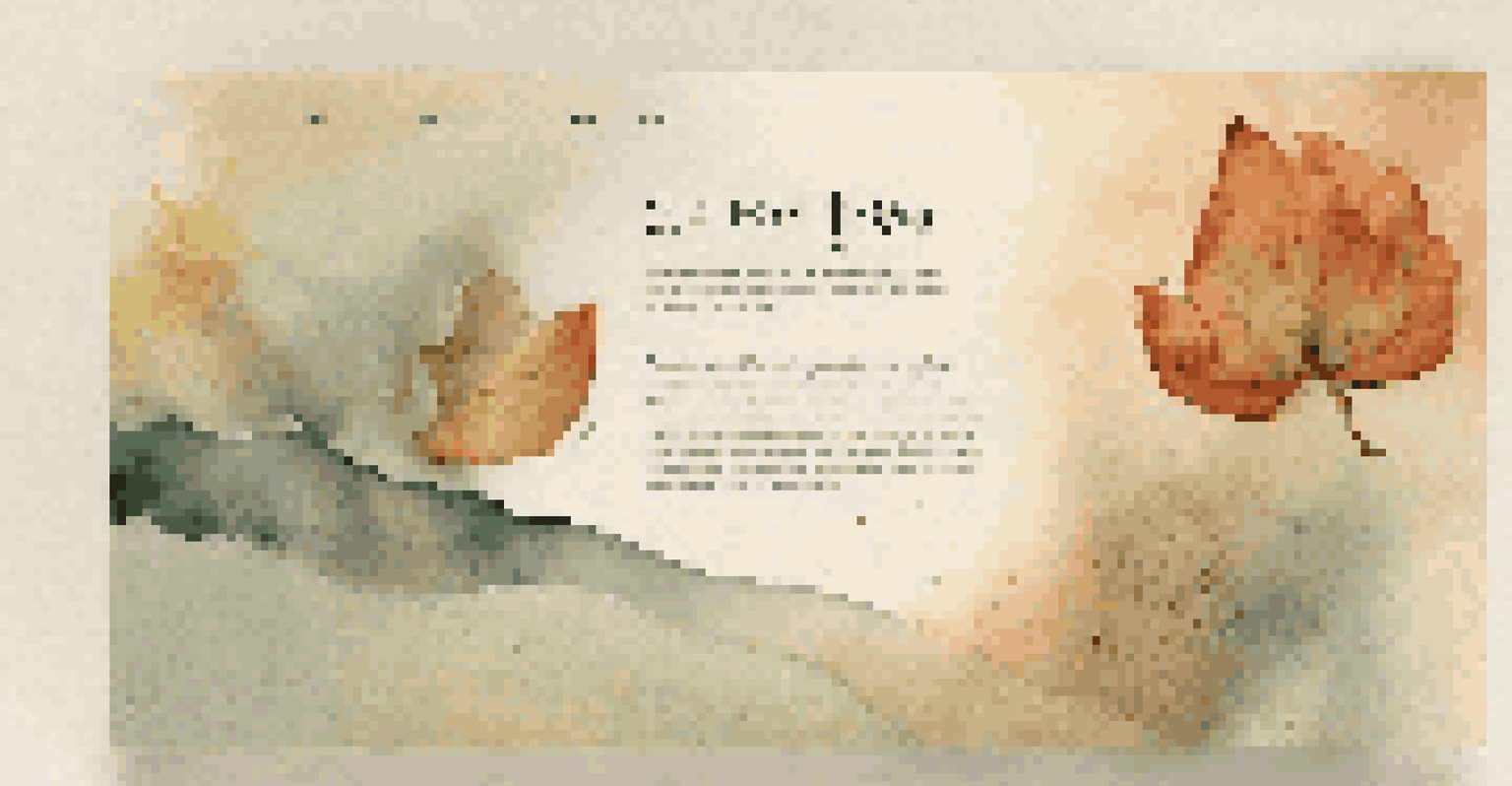 A close-up of a webpage with creative typography on a textured paper-like background, featuring a captivating quote and subtle text animations.