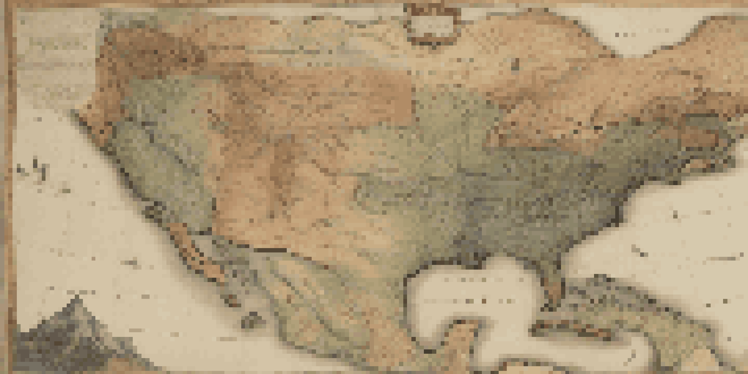 A historical map from the early 1800s with intricate territorial claims, soft lighting, and hand-drawn symbols.