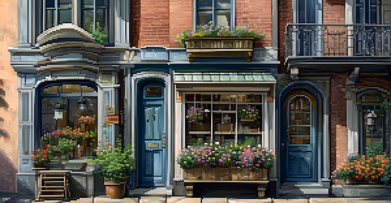 A detailed close-up of a miniature building with flowers and a weathered finish, set against a blurred background.