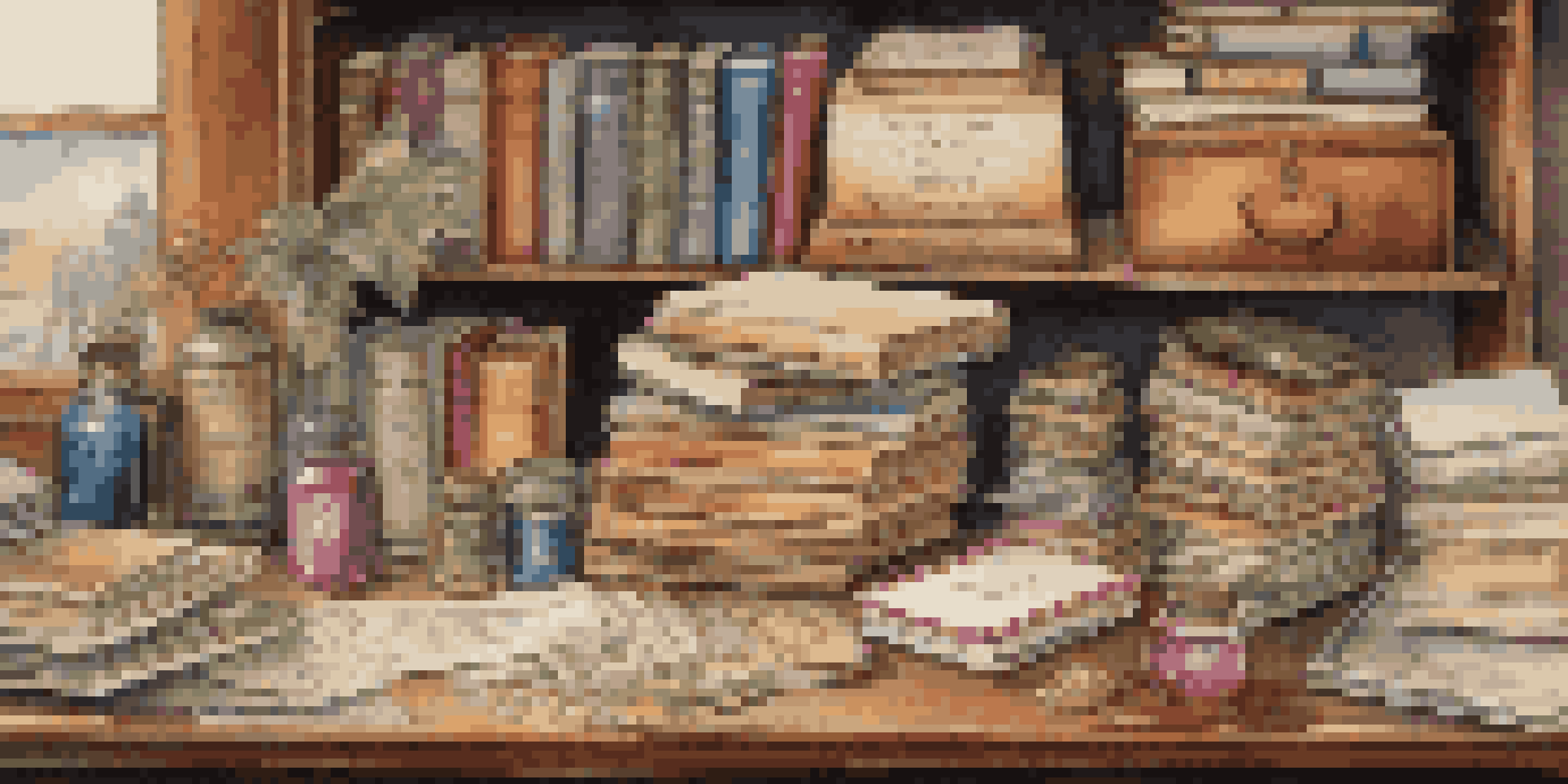 A collection of vintage postal stationery items displayed on a wooden table, showcasing colorful postcards and envelopes in soft, natural lighting.