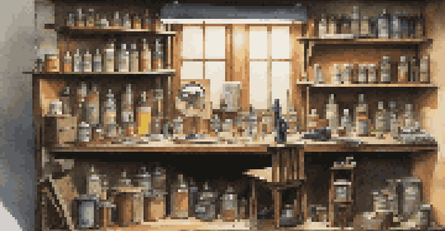 A well-organized model weathering workspace with tools and a partially weathered model train, illuminated by a magnifying lamp.