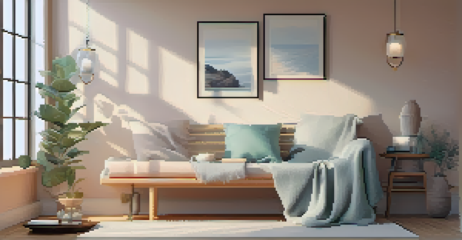 A cozy home corner with soft lighting and relaxation items for Yoga Nidra practice.