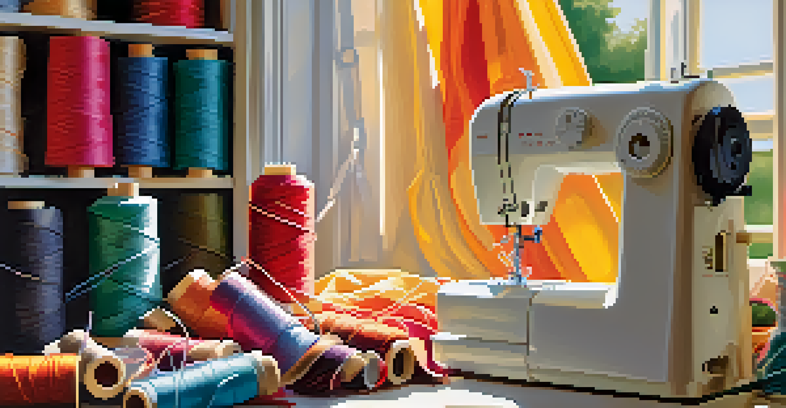 A half-finished summer dress on a dress form in a sewing studio.