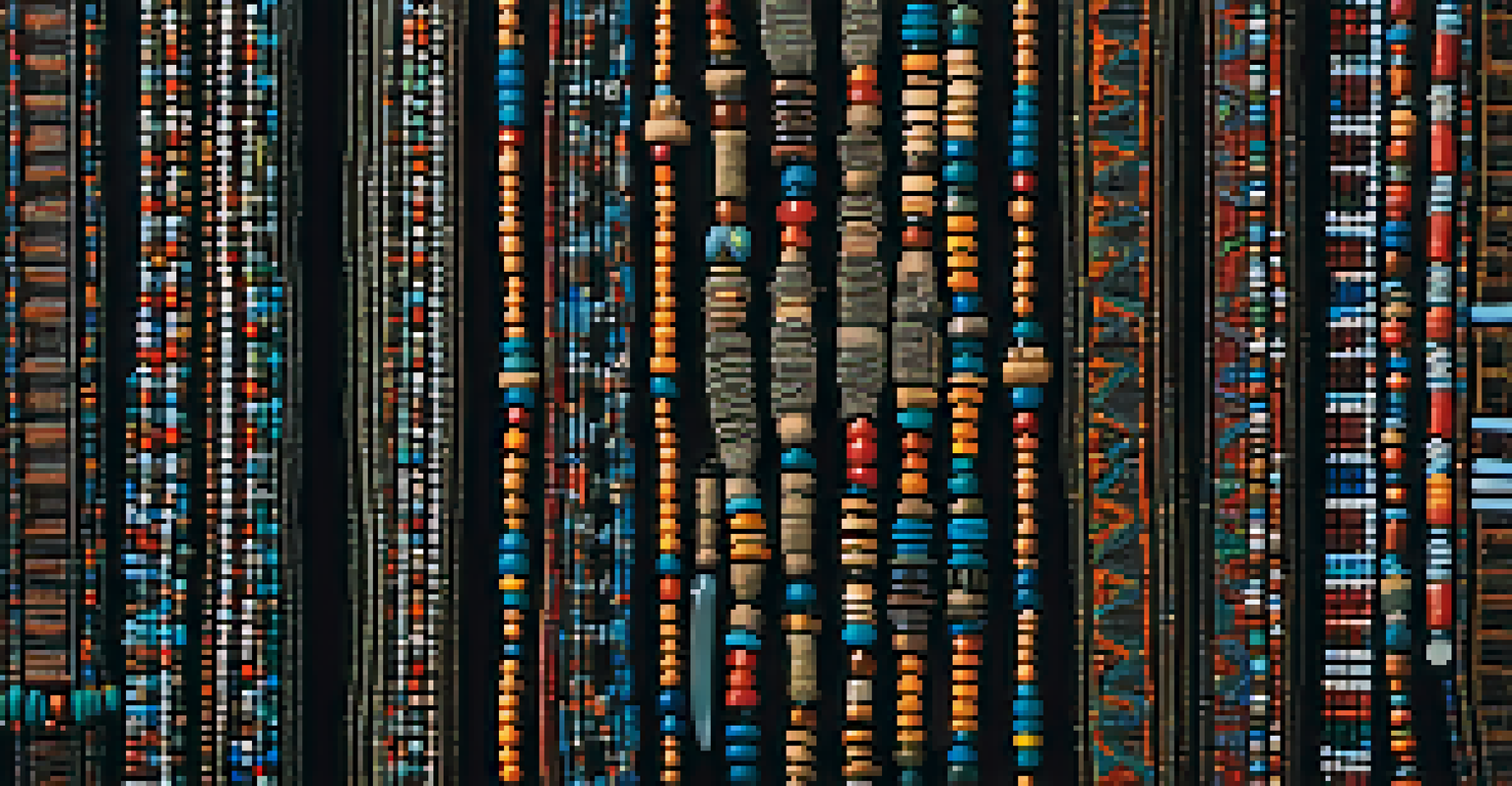 A close-up view of traditional African tribal jewelry with colorful beadwork and intricate designs.