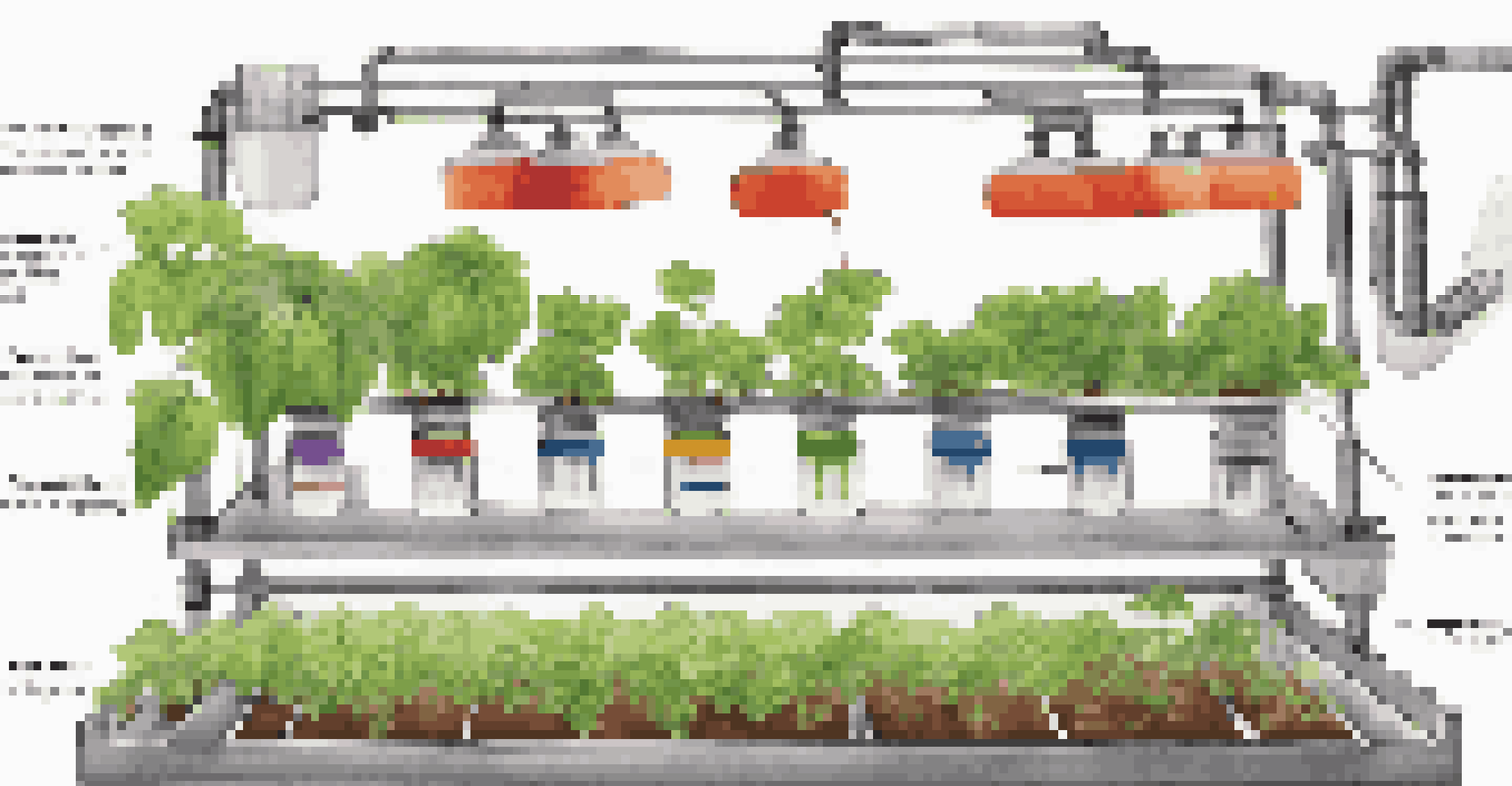 A visual guide illustrating the components of a hydroponic system with labeled diagrams for easy understanding.