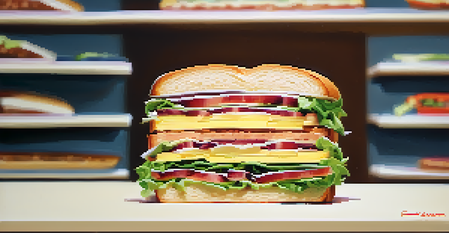 An artistic illustration of the 'sandwich method' for giving feedback, depicting layers of positive comments, constructive criticism, and support.