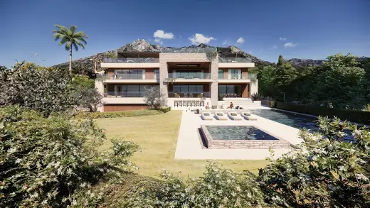 Villa met zwembad en La Concha op de achtergrond, Villa Mozart (render)