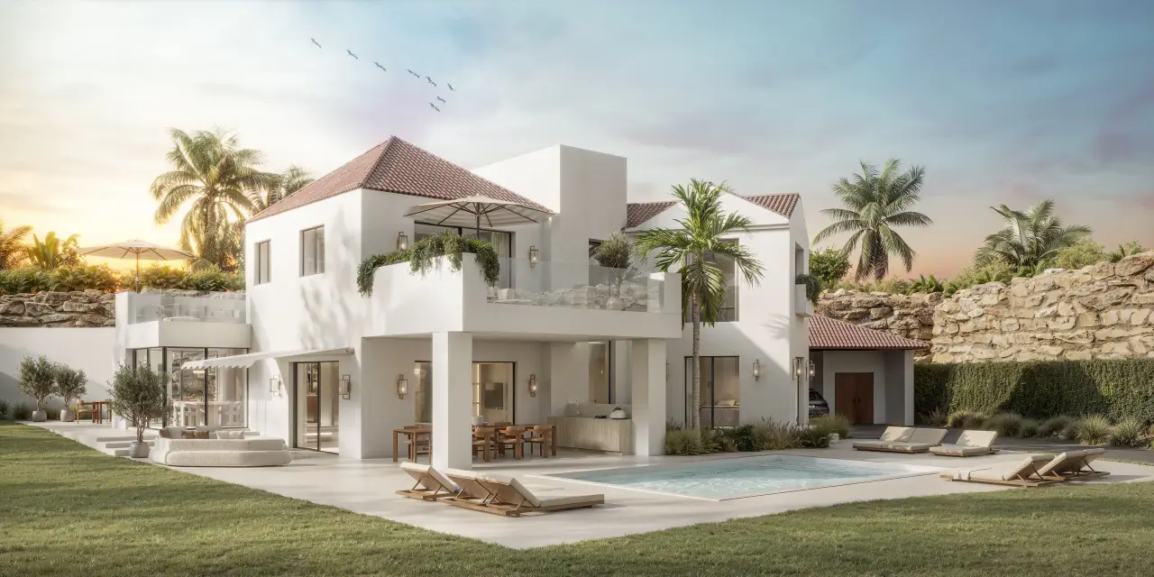 Villa met tuin en zwembad, Villa Kia Ora (render)