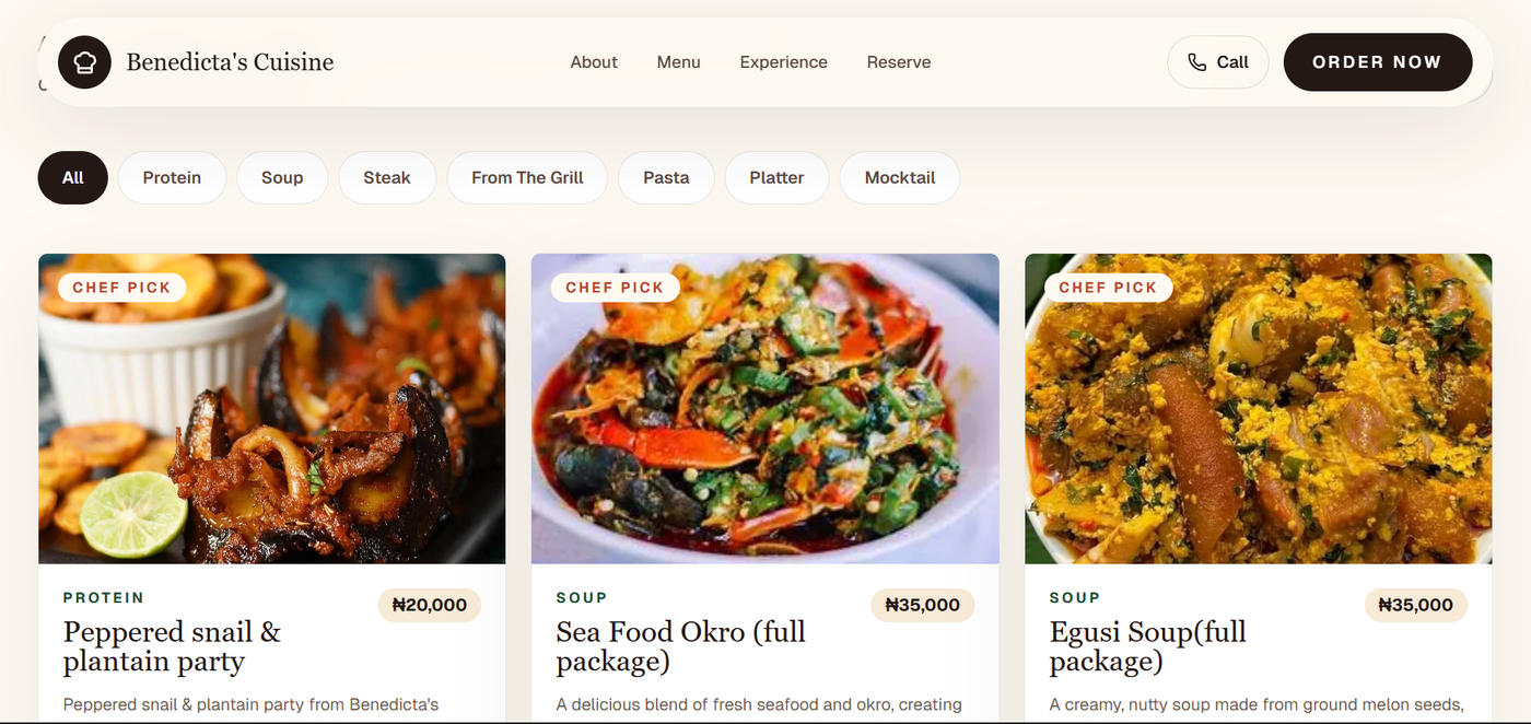 Benedicta's Cuisine screenshot 1