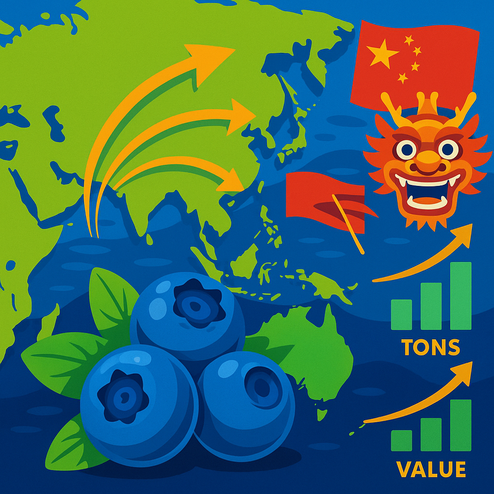 Explosion of the Asian market for Latin American blueberries: 2025 figures and how to ride the export wave