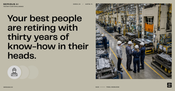 Your best people are retiring with thirty years of know-how in their heads