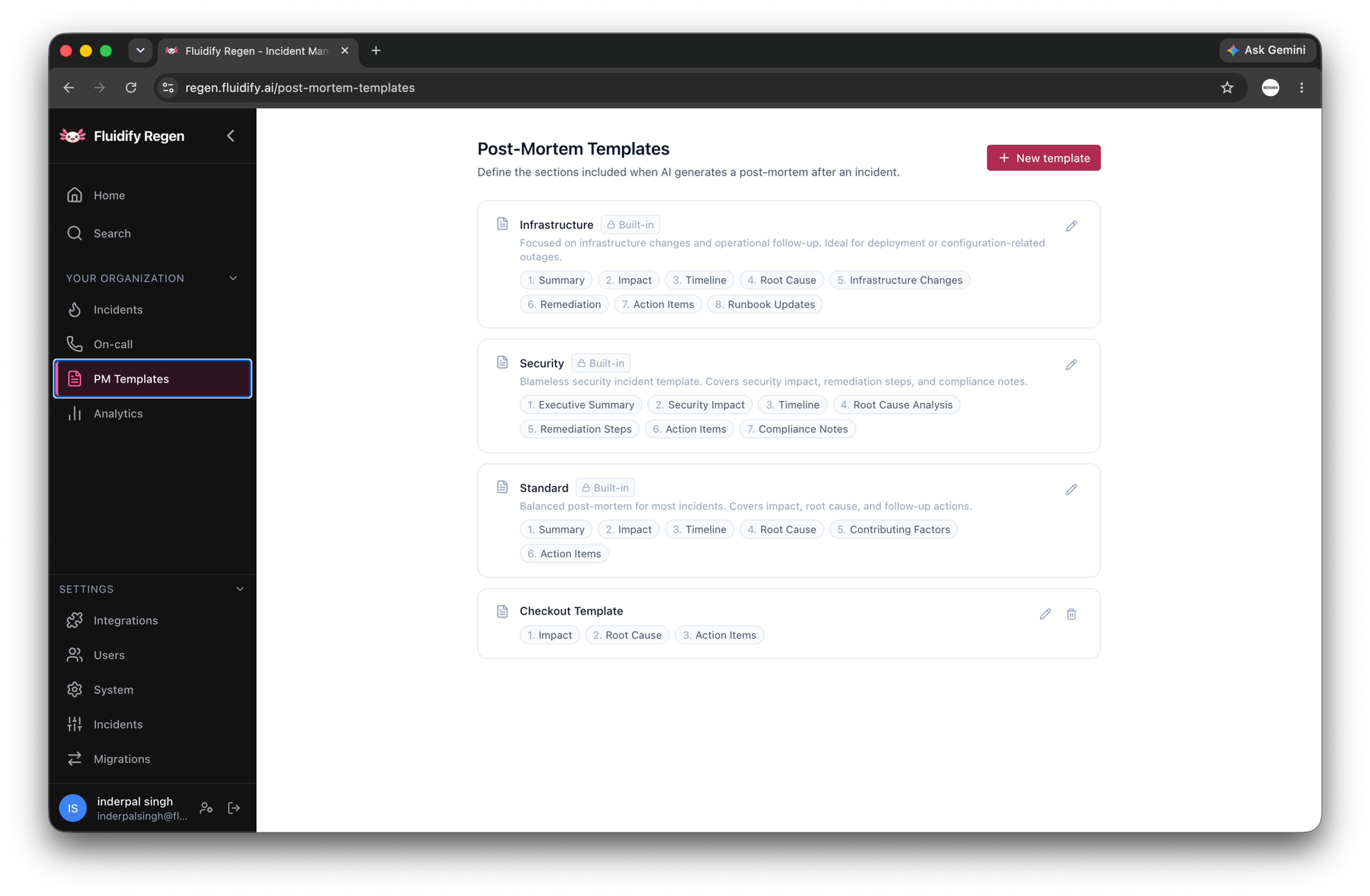Regen post-mortem templates