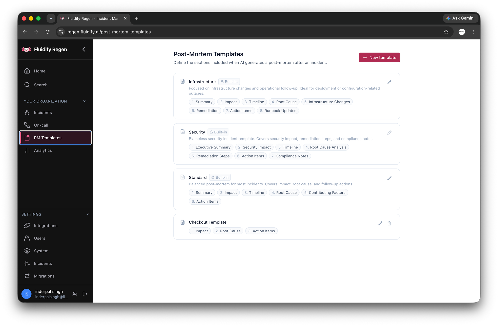 Regen post-mortem templates