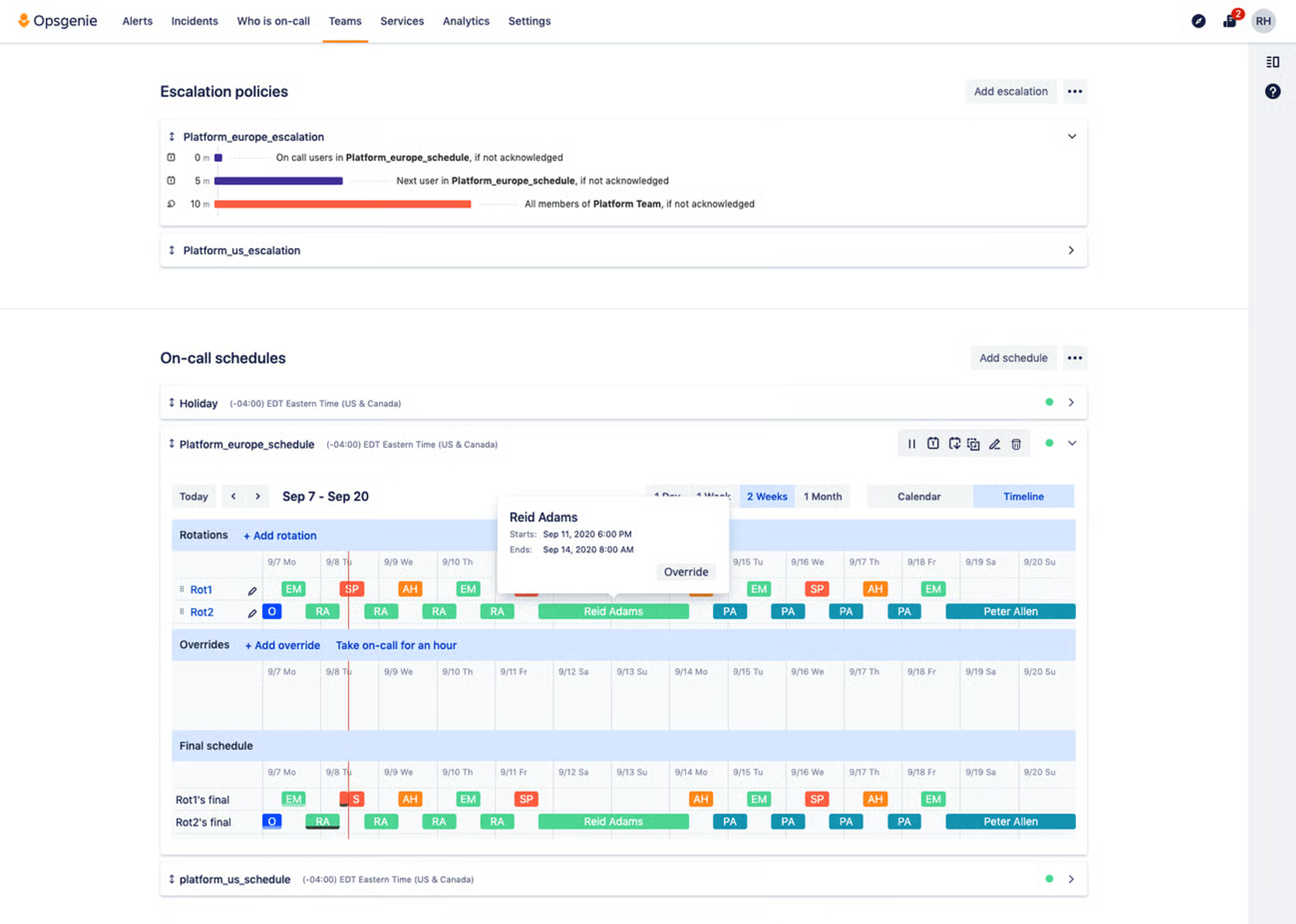Opsgenie Screenshot
