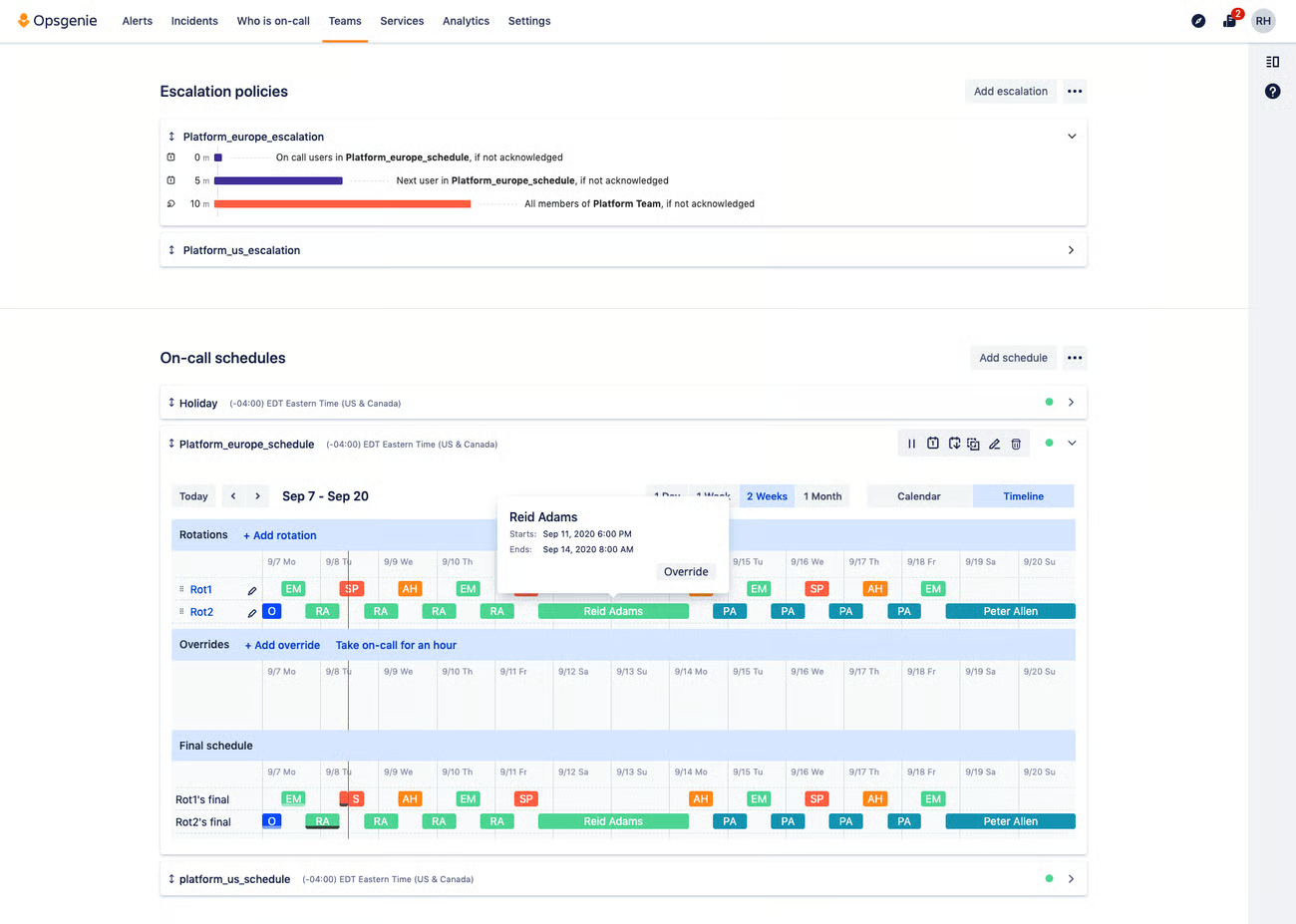 Opsgenie Screenshot