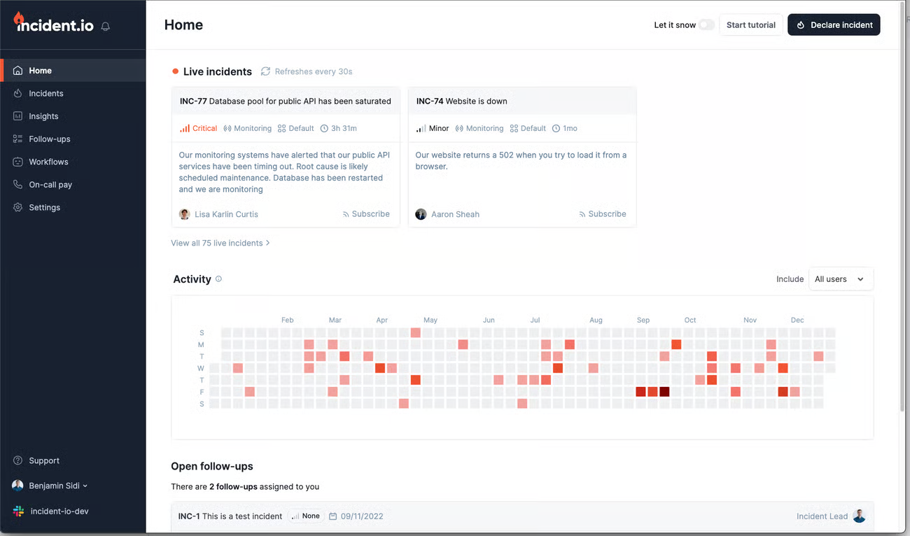 Incident.io Screenshot