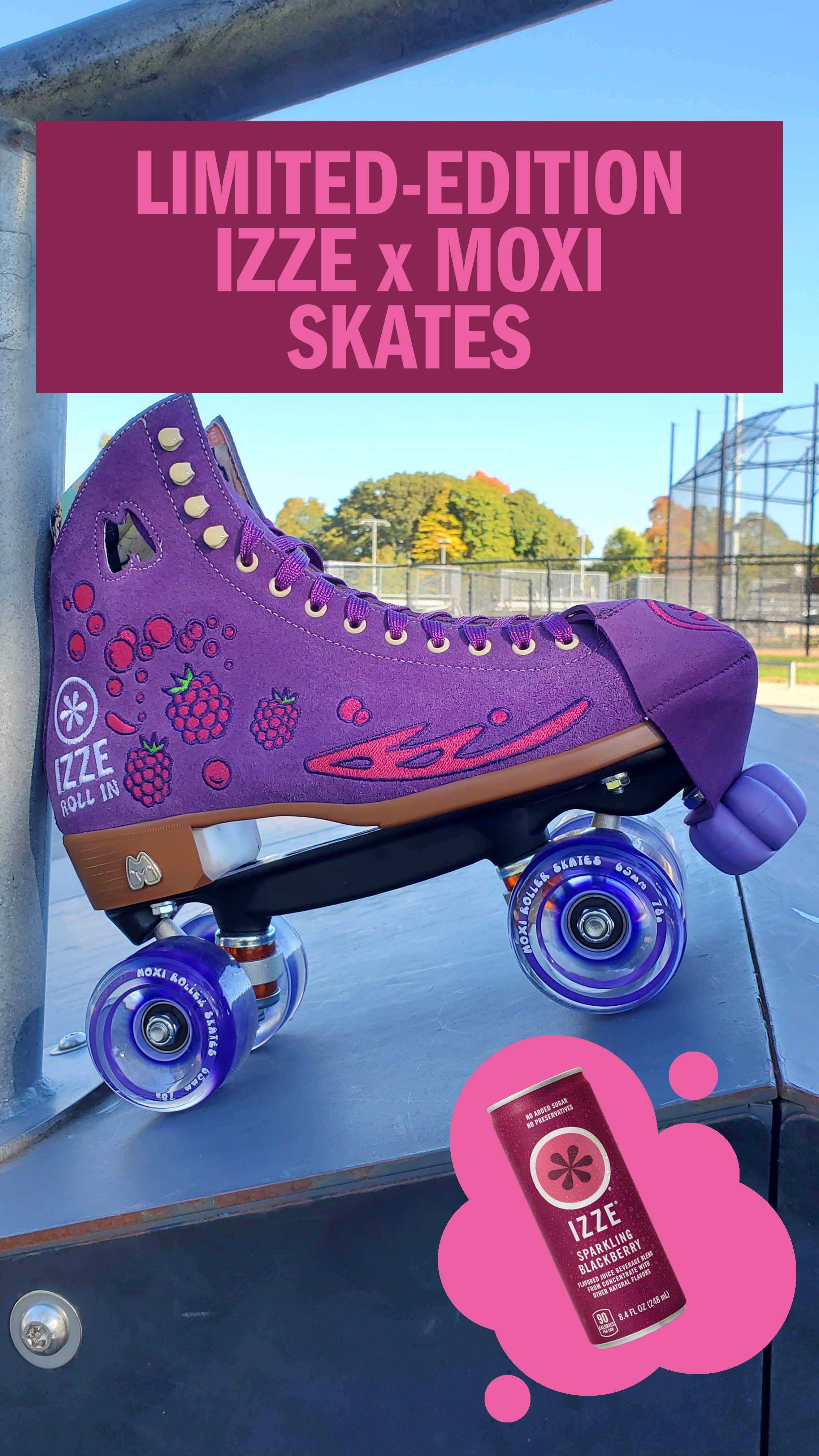purple skate and can