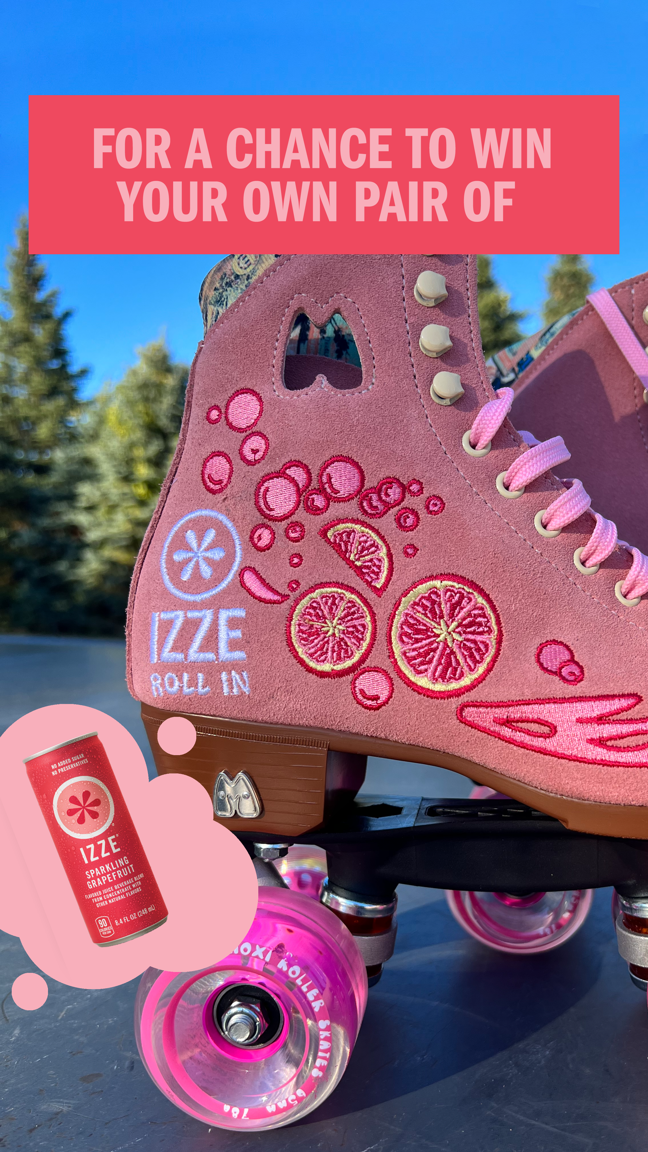 pink skate and can