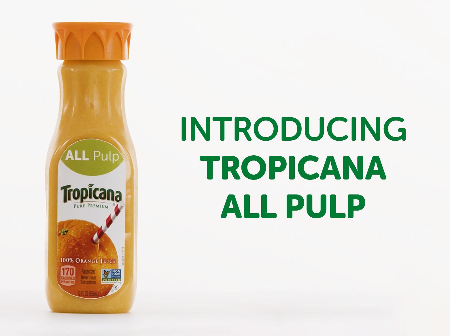 Tropicana All Pulp juice bottle