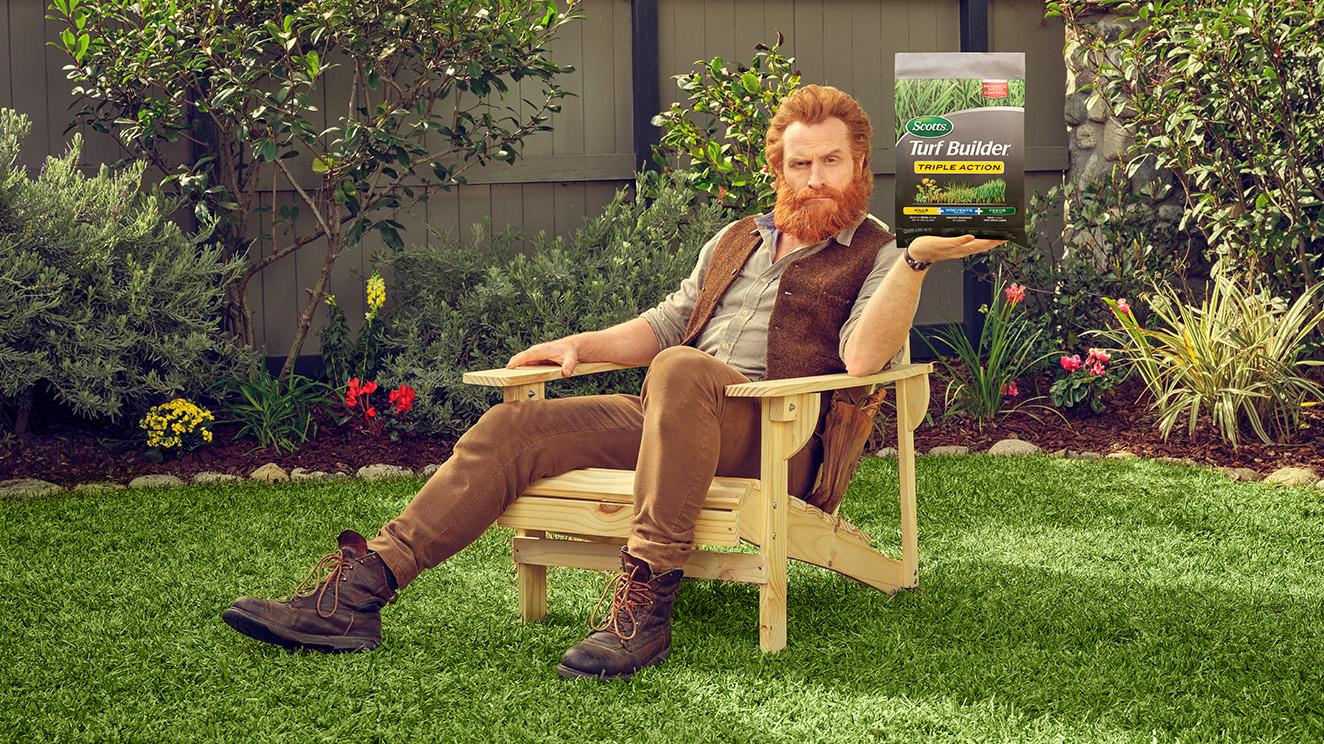 Scott sitting with product