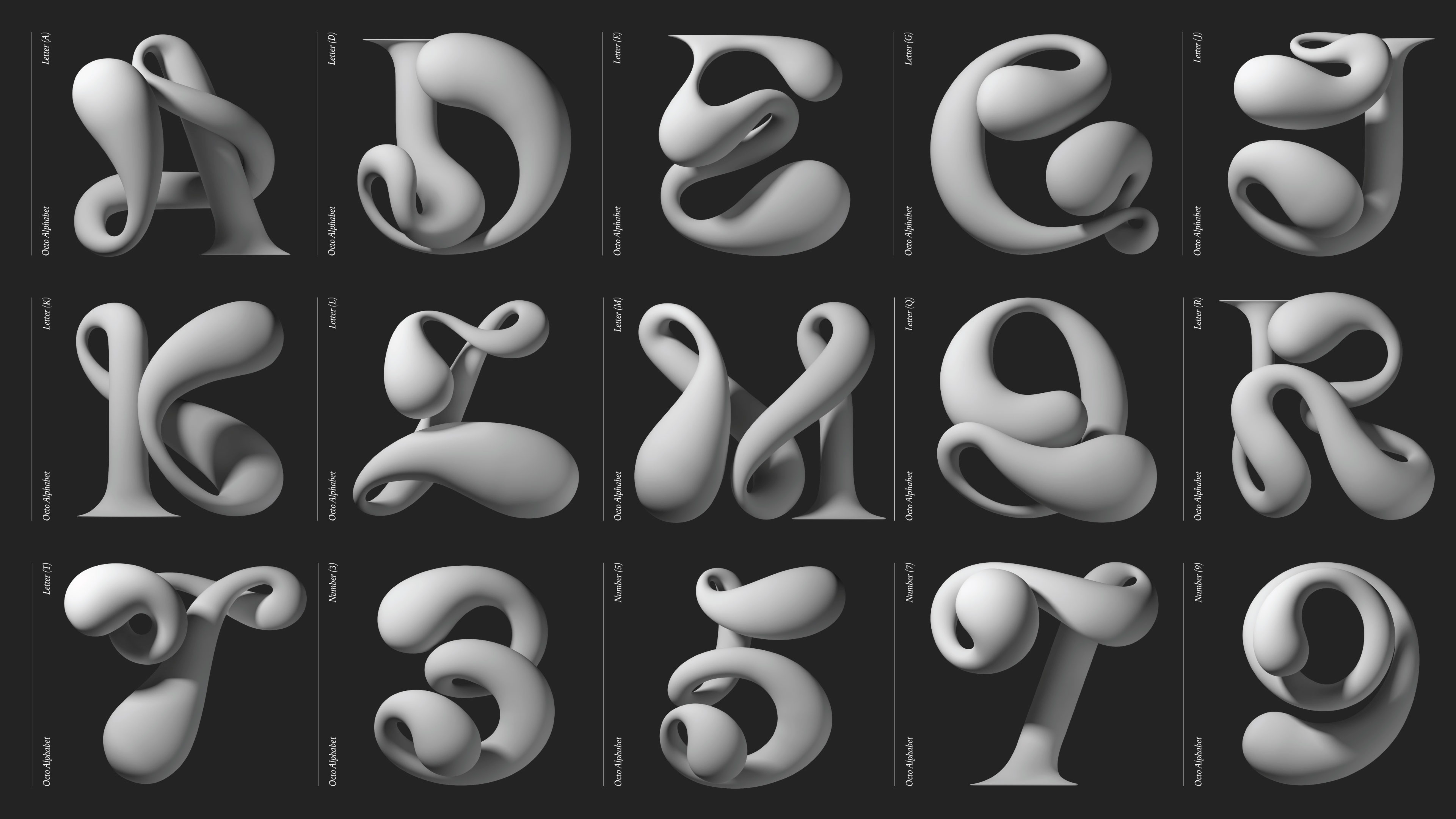 3D Typography Alphabet